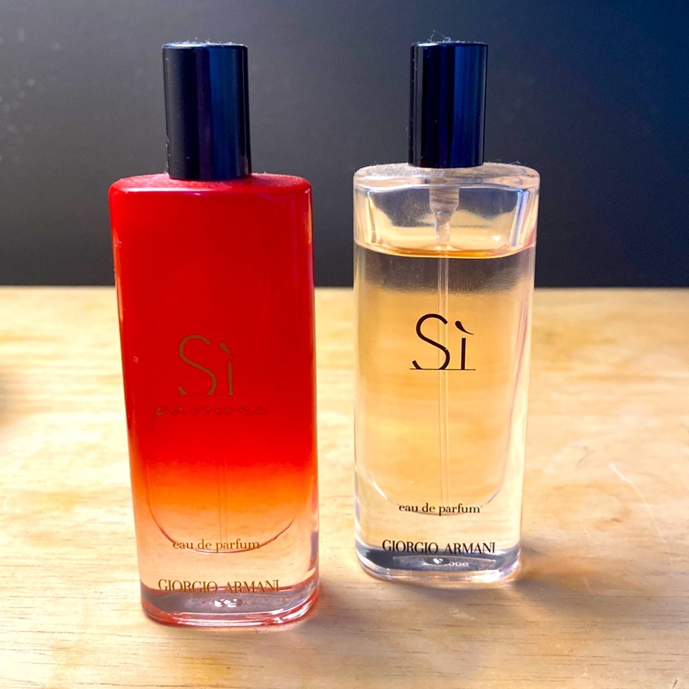 2  .5 oz bottles Giorgio Armani Si and Si passione